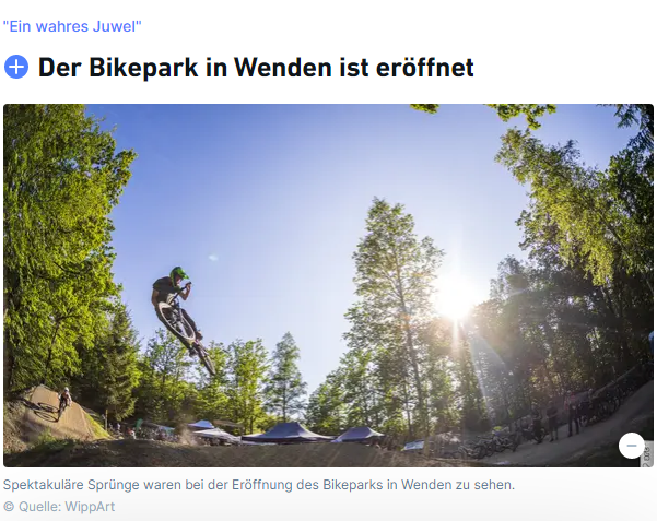 Der Bikepark in Wenden ist eröffnet – SZ 05.06.23